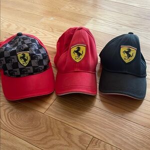 Ferrari Logo Caps - Red and Black